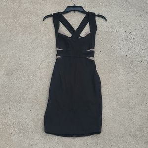 Black Dress with Tan Accents